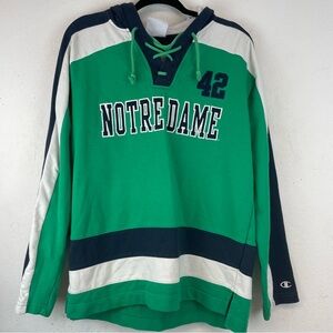Champion Green Pullover Hoodie with Navy Trim